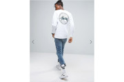 Stussy Long Sleeve T-Shirt With Vintage Dot Back Print - White